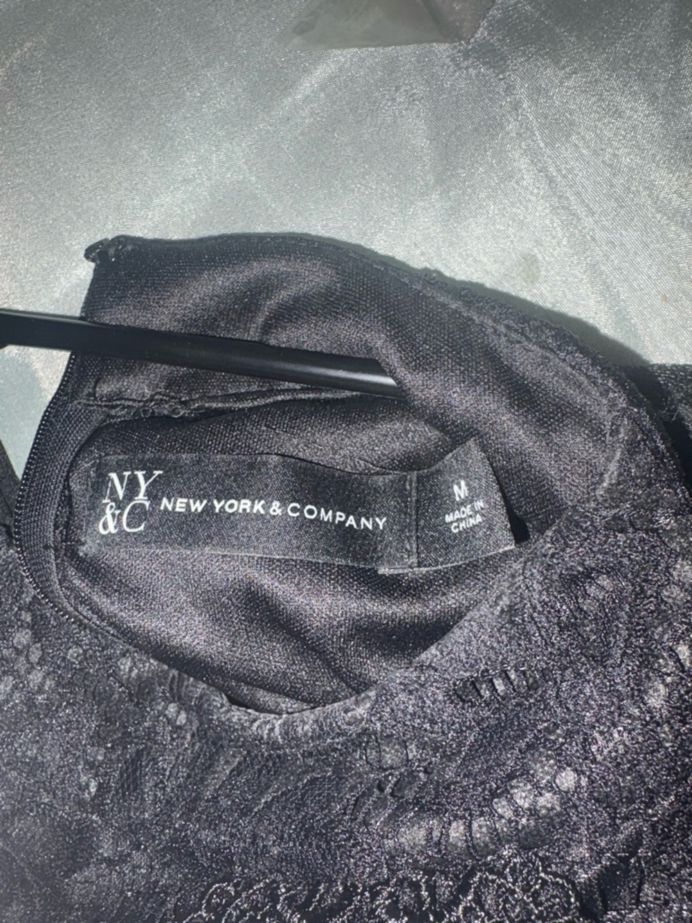New York & Company Black Lace Long-Sleeve Jumpsuit - Picture 5 of 7